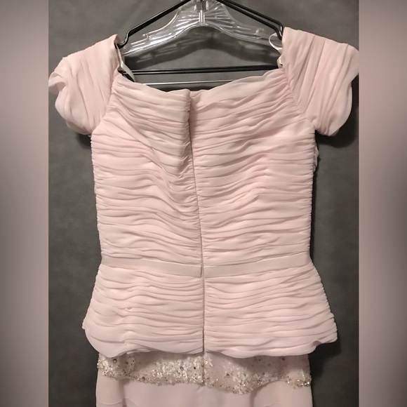 Daymor Couture Blush MOB / MOG Gown Ruched Bodice w/ Beaded Tiered Skirt… - Picture 8 of 9